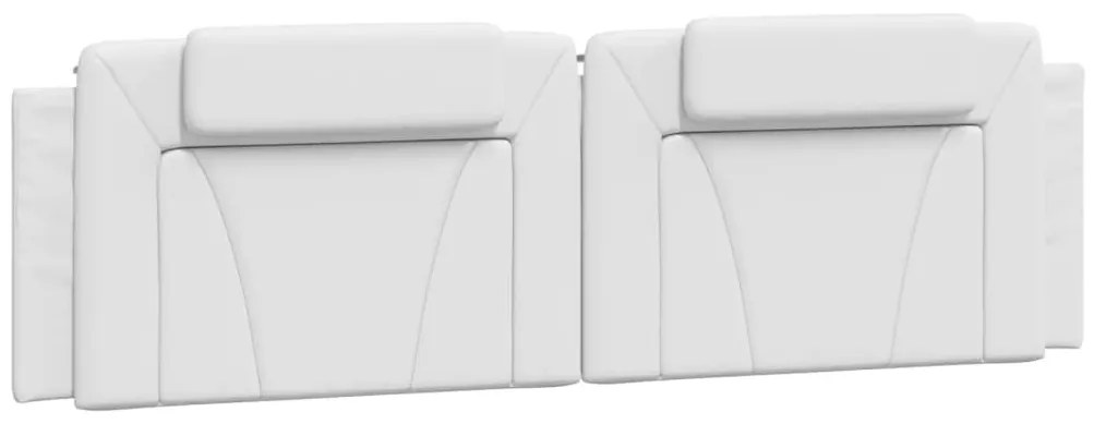 Estrutura cama c/ luzes LED 180x200 cm couro artificial branco