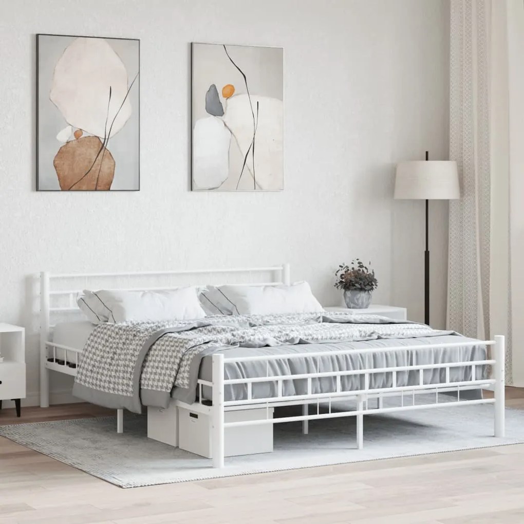 Estrutura de cama metal 160x200 cm branco