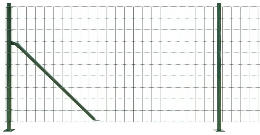 Cerca de malha de arame com flange 0,8x25 m verde