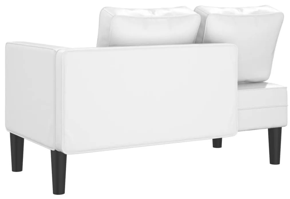 Chaise longue com almofadões couro artificial branco