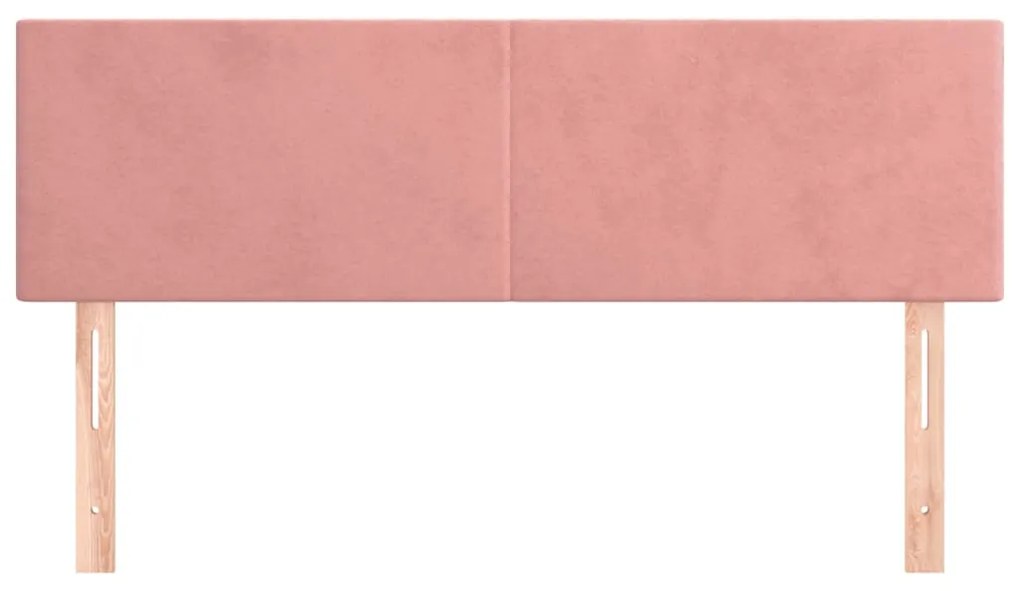 Cabeceira de cama 2 pcs veludo 72x5x78/88 cm rosa