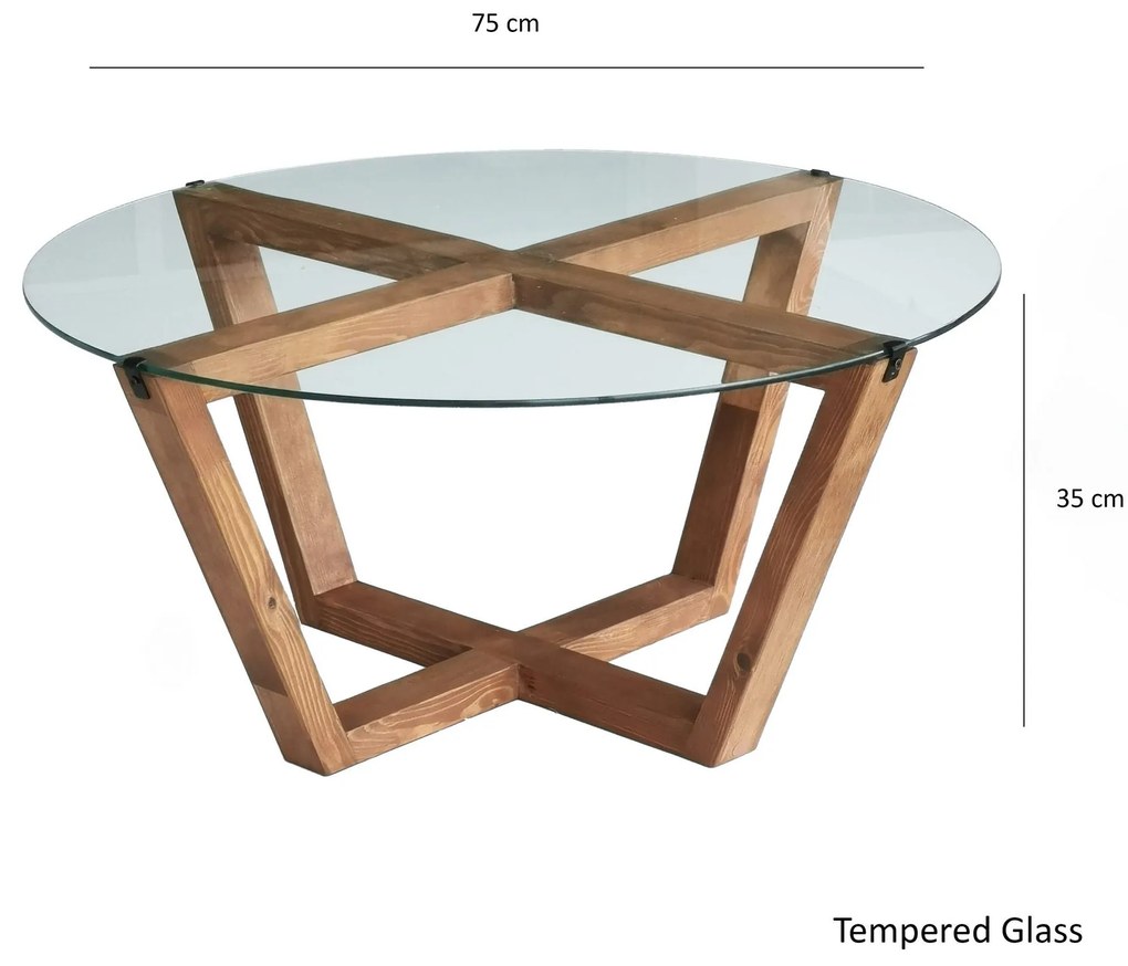 Mesa de Centro Lotus – Madeira – 75x35x75 cm