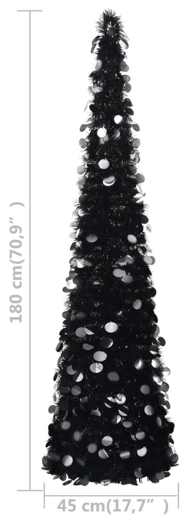 Árvore de Natal pop-up artificial 180 cm PET preto