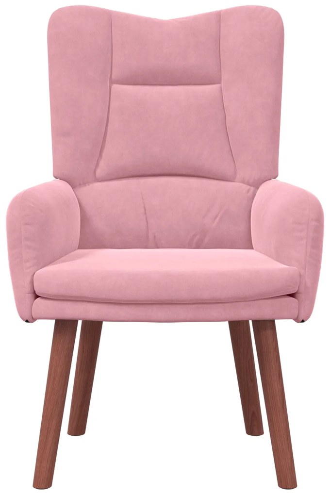 Poltrona Relaxante em Veludo Rosa