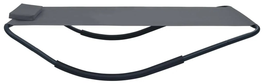 Espreguiçadeira de jardim 200x90 cm aço cinzento