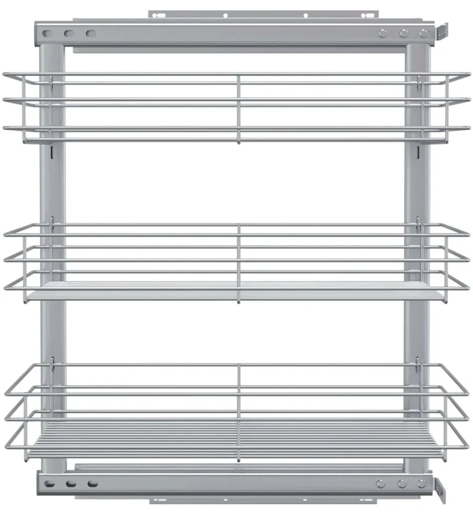 Unidade cestos arame para cozinha 3 pcs 47x35x56 cm prateado
