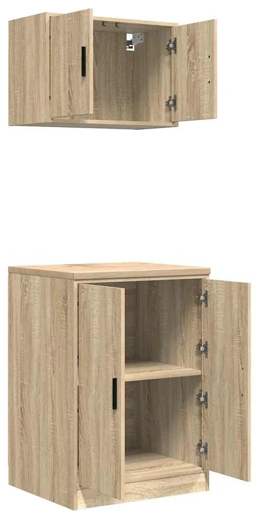 Armários de garagem 2pcs derivados de madeira carvalho sonoma