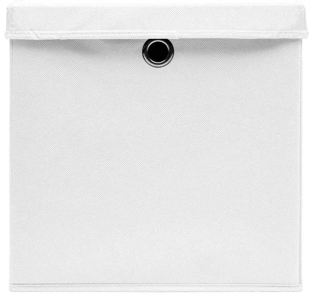 Caixas de arrumação com tampas 4 pcs 28x28x28 cm branco