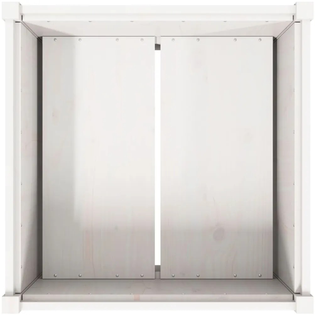Vaso de jardim 70x70x70 cm madeira de pinho maciça branco