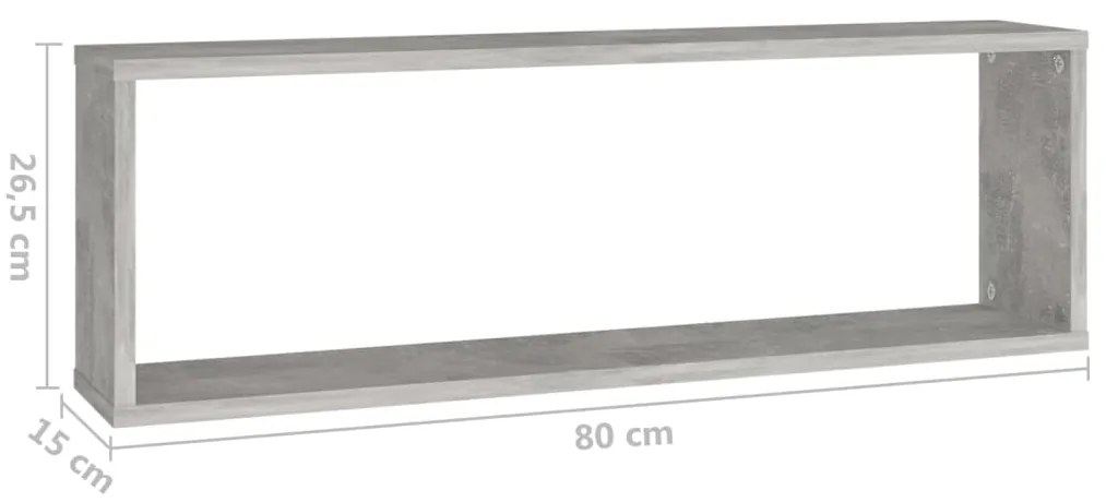 Estantes parede cúbicas 4pcs derivados de madeira cinza cimento