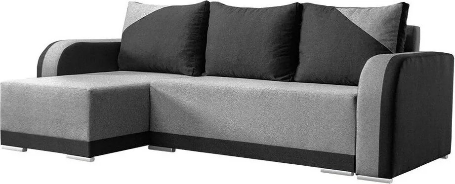 Sofá de canto Boulder 102, Cama com arrumação, 238x140x85cm, 99 kg, Pernas: Plástico