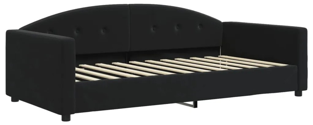 Sofá-cama com gavetão 100x200 cm veludo preto