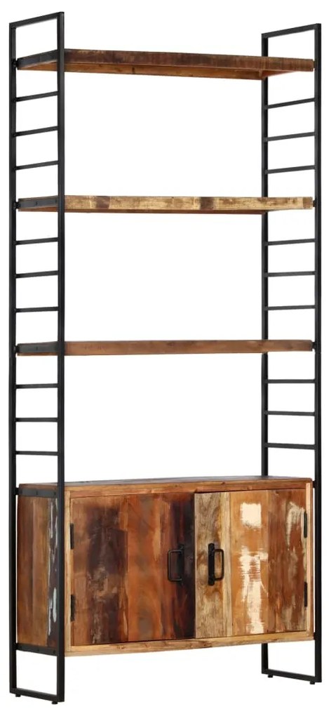 Estante c/ 4 prateleiras 80x30x180 cm madeira recuperada maciça