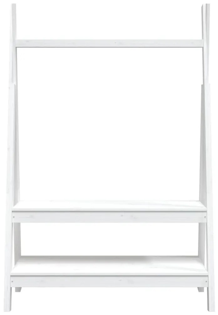 Suporte para roupas 100x45,5x150 cm madeira pinho maciça branco