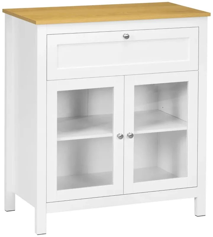 Armário de Cozinha Alicia com 2 Portas em Vidro e 1 Gaveta - Design Mo