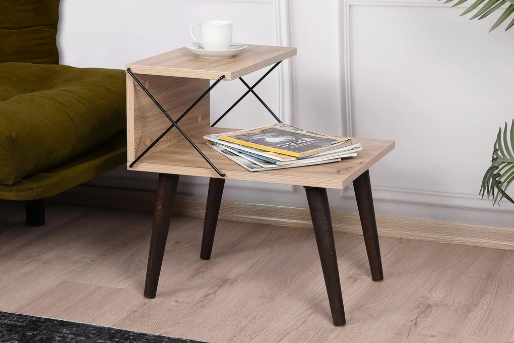 Mesa de Cabeceira Cross – Pinheiro – 50x55x40 cm