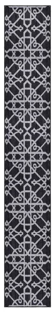 vidaXL Tapete/passadeira 80x600 cm preto