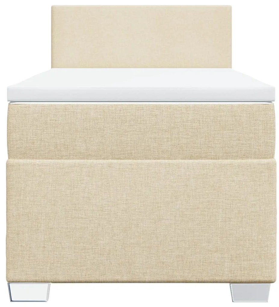Cama com molas/colchão 90x190 cm tecido cor creme