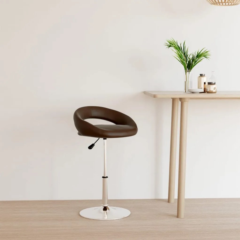 vidaXL Banco de bar couro artificial castanho