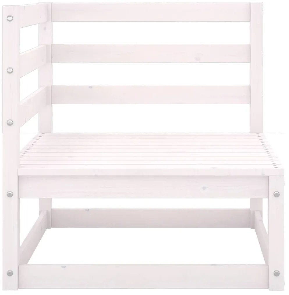 Sofá de jardim 2 lugares com almofadões pinho maciço branco