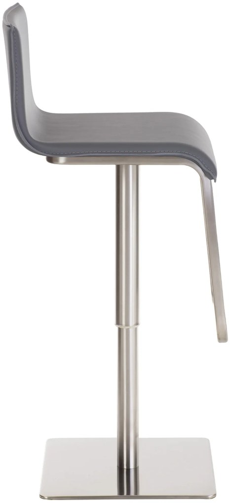 Banco de bar Limon em couro sintético 39 x 80-103 x 46 cm Cinzento