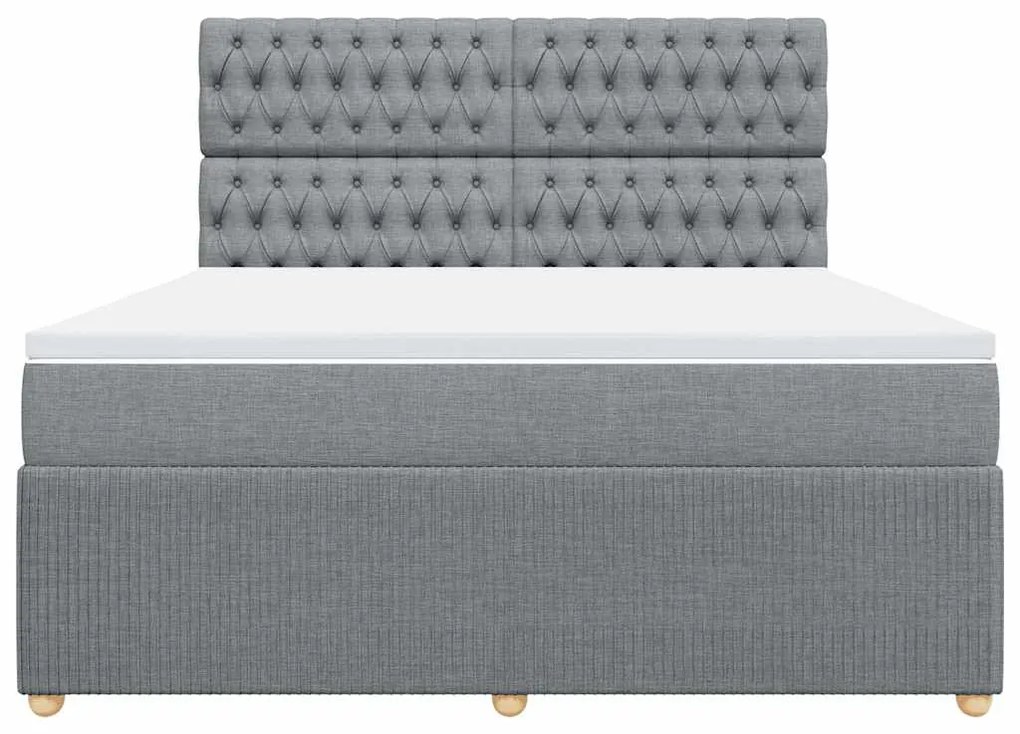 Cama com molas/colchão 180x200 cm tecido cinzento-claro