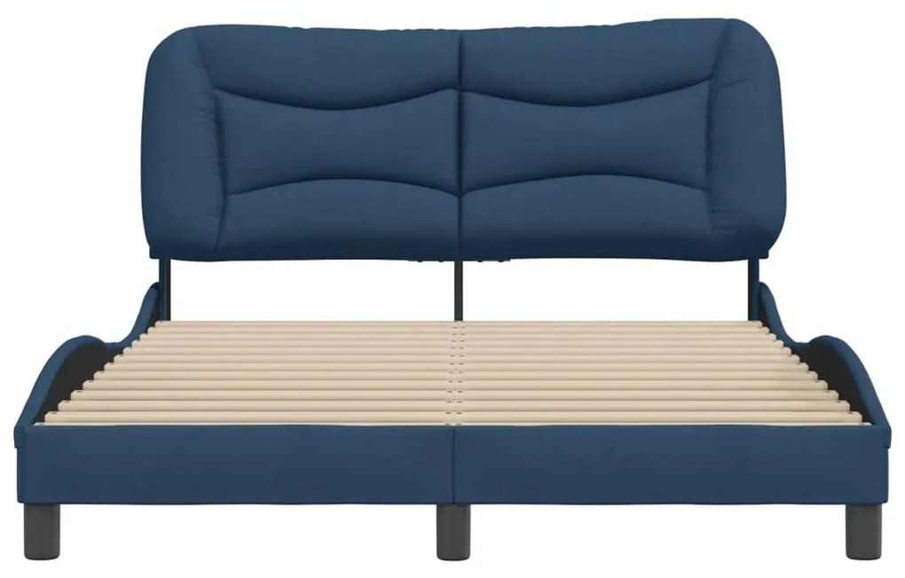 Estrutura de cama sem colchão 140x200 cm tecido azul