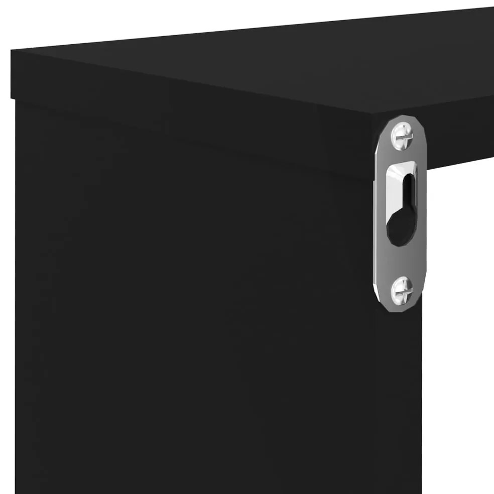 Estantes parede cúbicas 4 pcs deriv. madeira 80x15x26,5cm preto