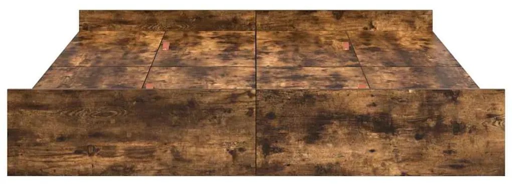 Estrado de cama com arrumação Carvalho fumado 160 x 200 cm