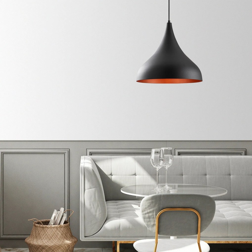Candeeiro de Teto Berceste – Preto – 41 cm de Diâmetro