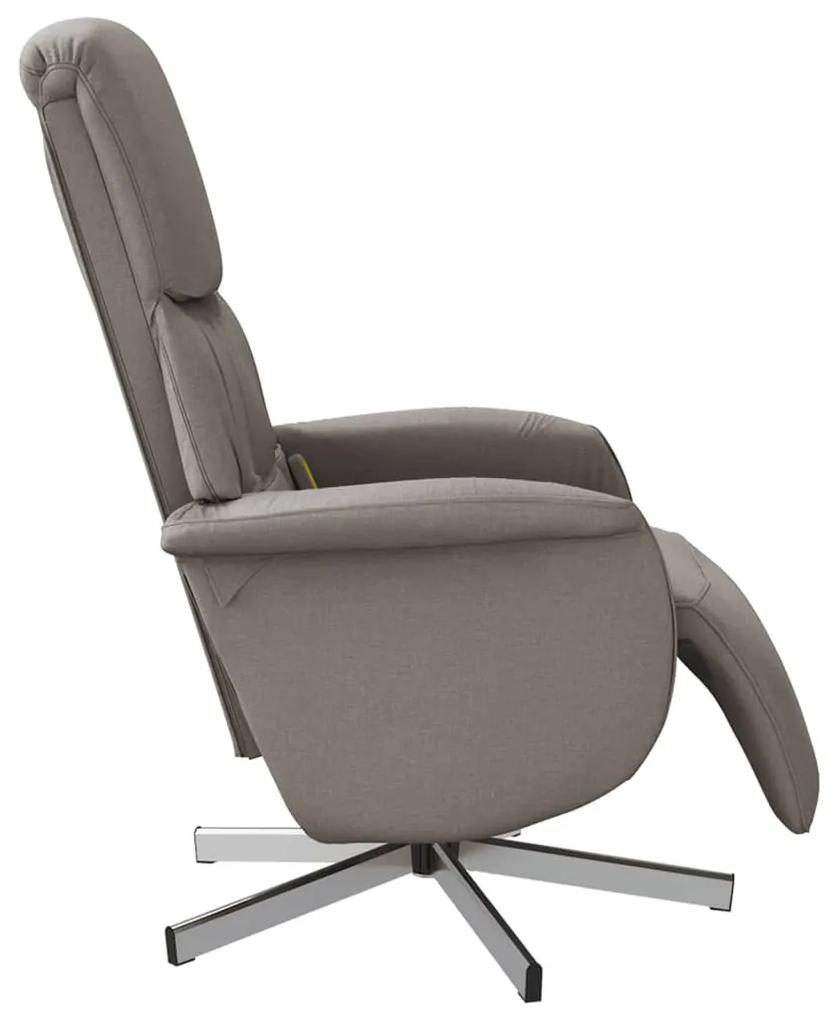 Cadeira massagens reclin. c/ apoio pés tecido cinza-acastanhado