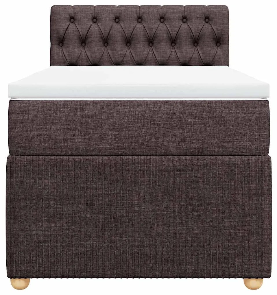 Cama com molas/colchão 90x200 cm tecido castanho-escuro