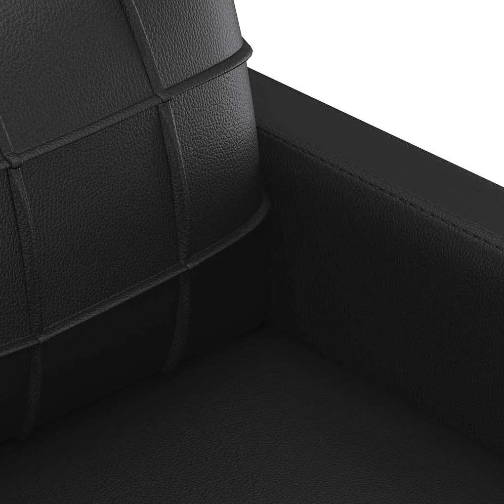 Sofá de 2 lugares 120 cm couro artificial preto