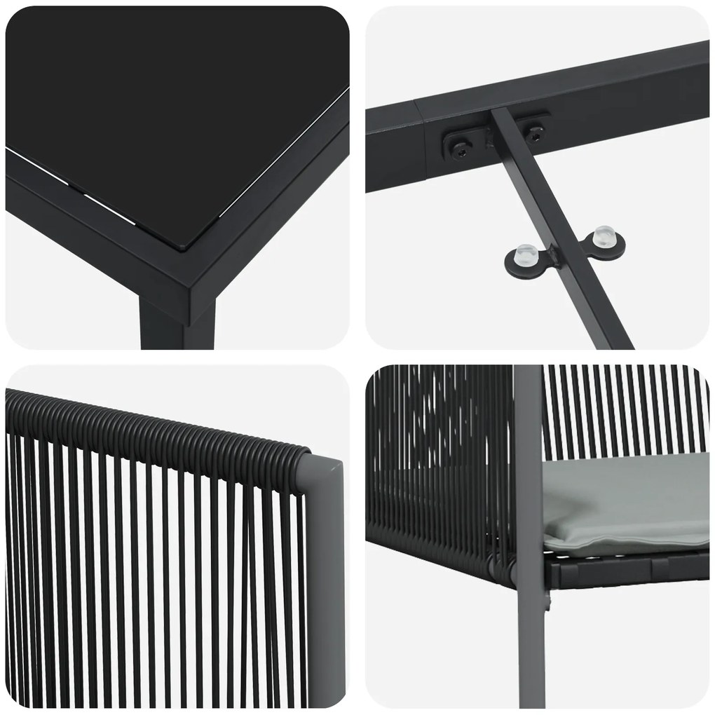 Conjunto de Jantar de Jardim de 7 Peças com Almofadas em Rattan de Pol