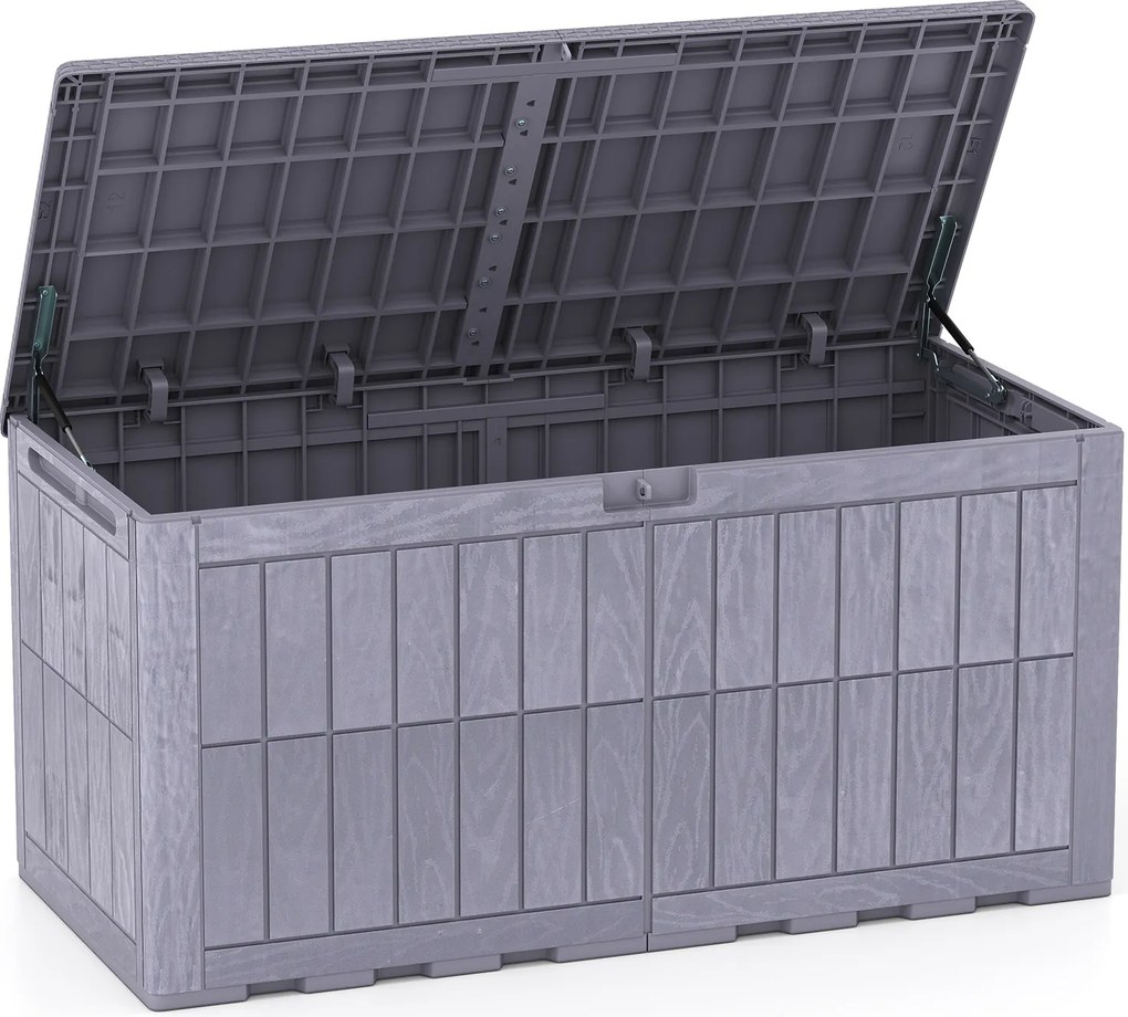 Baú de Arrumação de Exterior, 132 x 61 x 65 cm, Capacidade de 455 L, Cinzento-claro