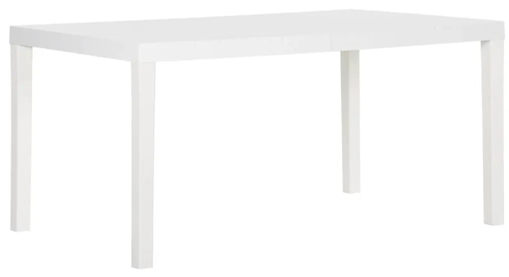 317734 vidaXL Mesa de jardim 150x90x72 cm PP branco