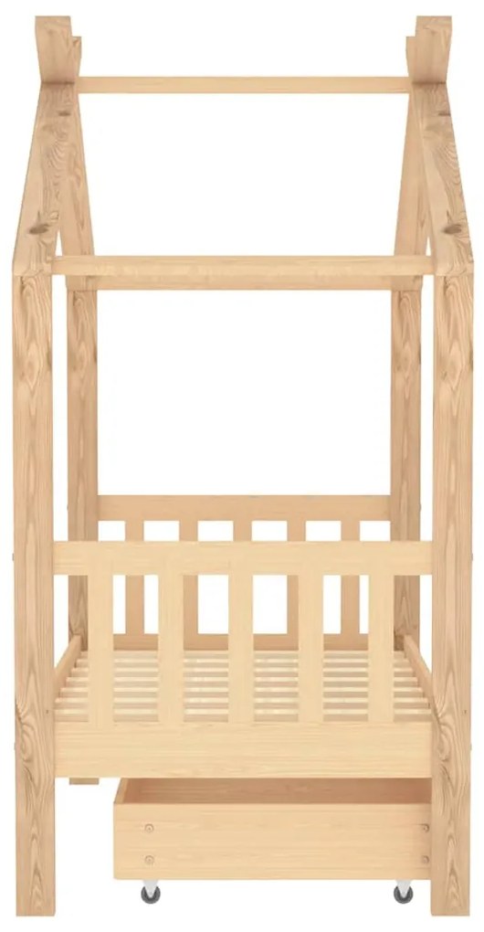 Estrutura de cama para criança c/ gaveta 70x140 cm pinho maciço