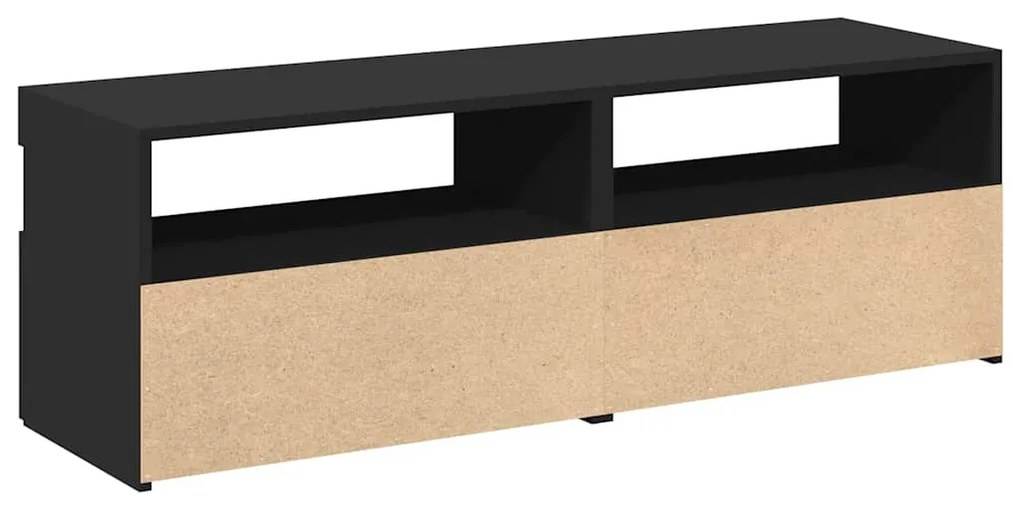 Móveis de TV com luzes LED 2 pcs 60x35x40 cm preto