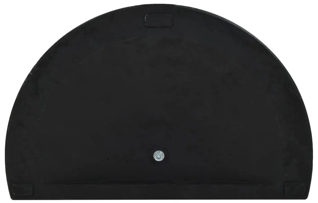 Base de guarda-sol semicircular poliresina 15 kg preto