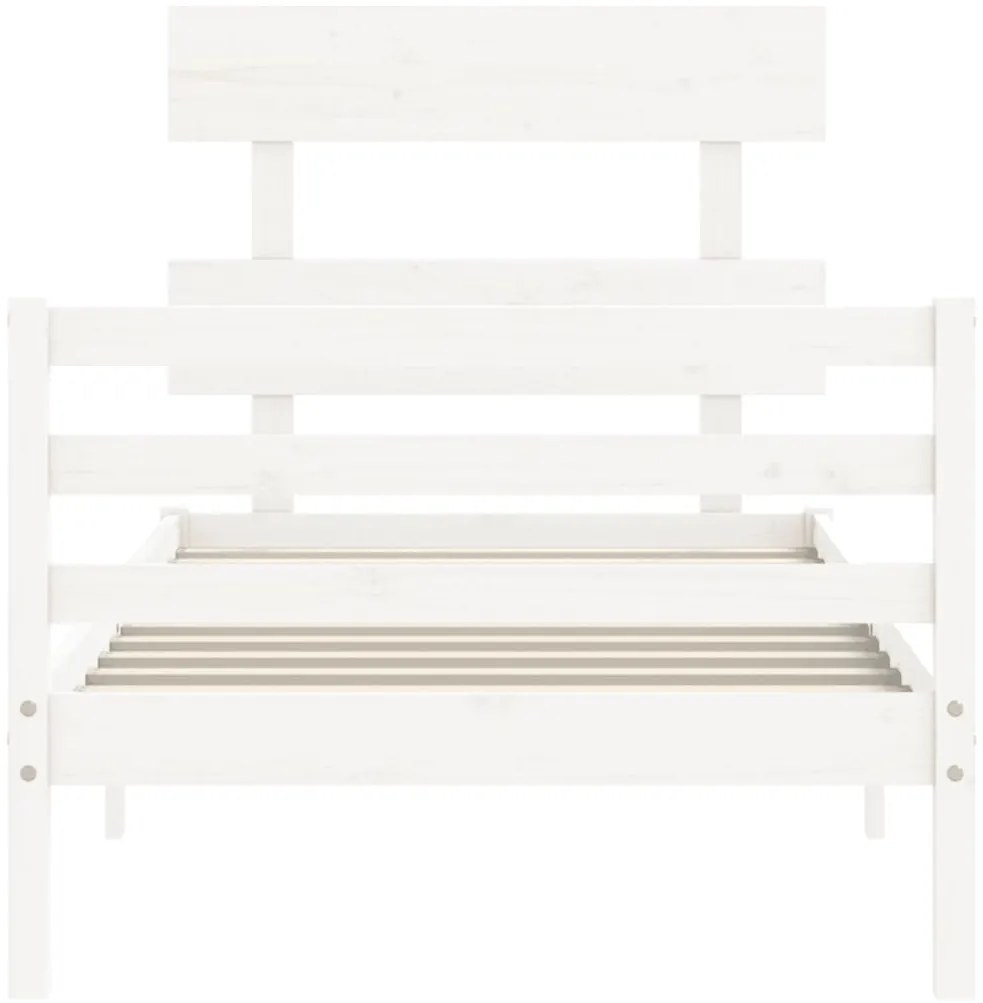 Estrutura de cama com cabeceira 90x200 cm madeira maciça