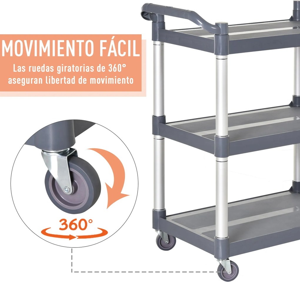 Carrinho de armazenamento multiuso 3 níveis carrinho de cozinha restau