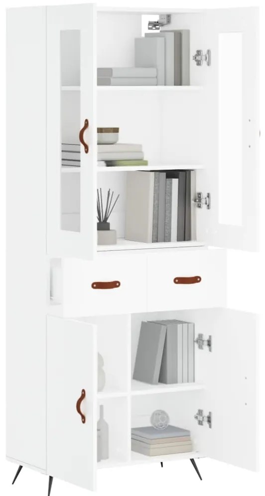 Armário alto 69,5x34x180 cm derivados de madeira branco