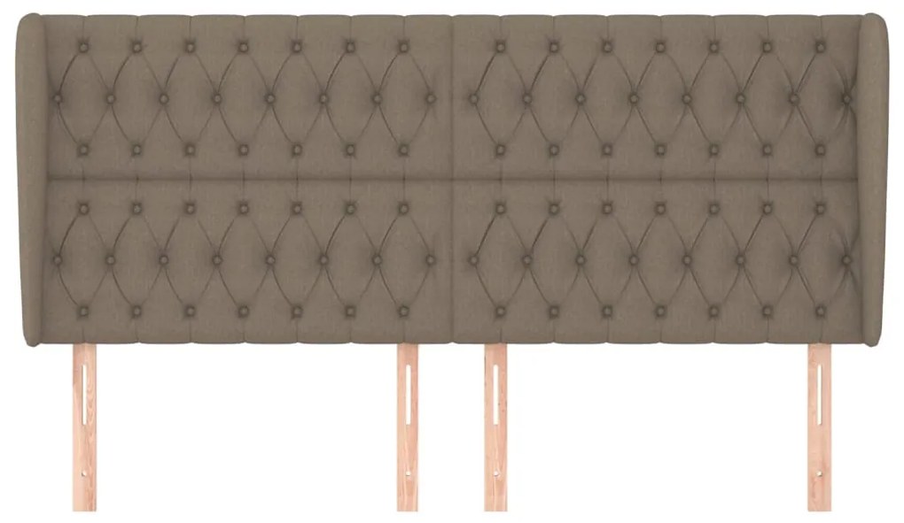 Cabeceira cama abas tecido 203x23x118/128 cm cinza-acastanhado