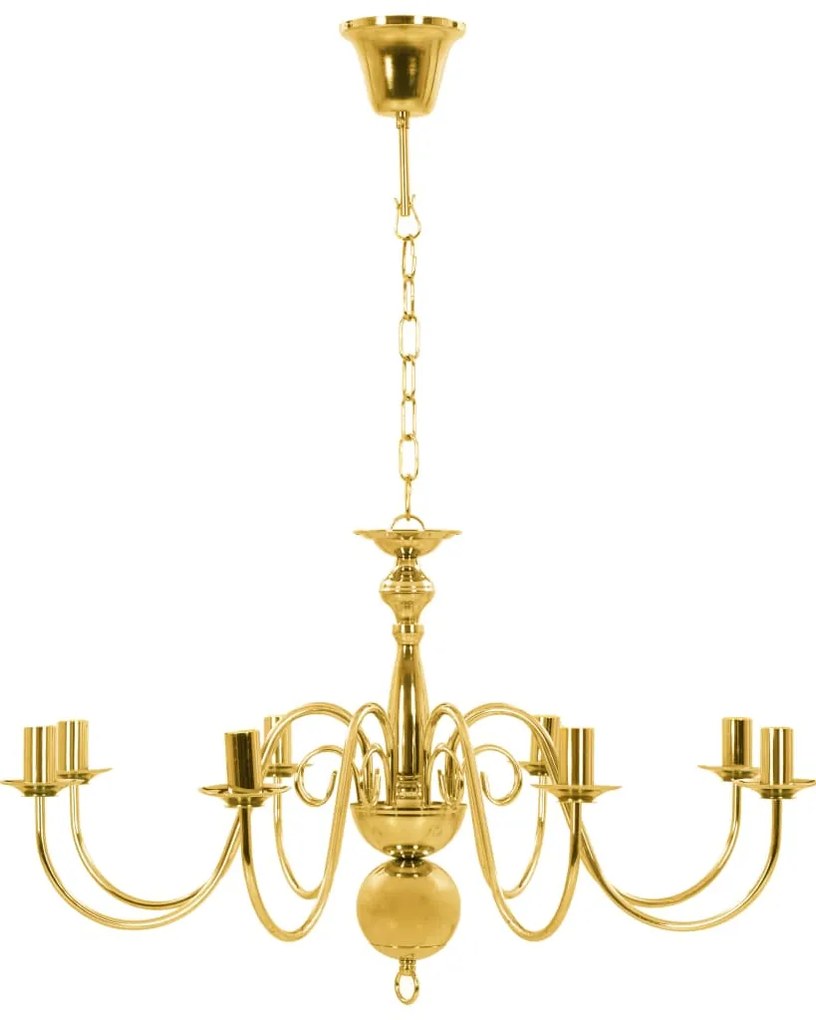 Lustre de 8 lâmpadas E14 dourado