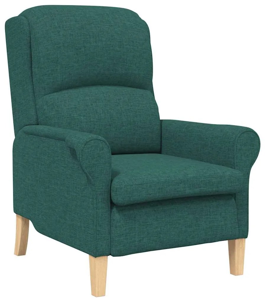 Poltrona Moderna Verde Escuro Tecido, Madeira Padrão Ergonómica