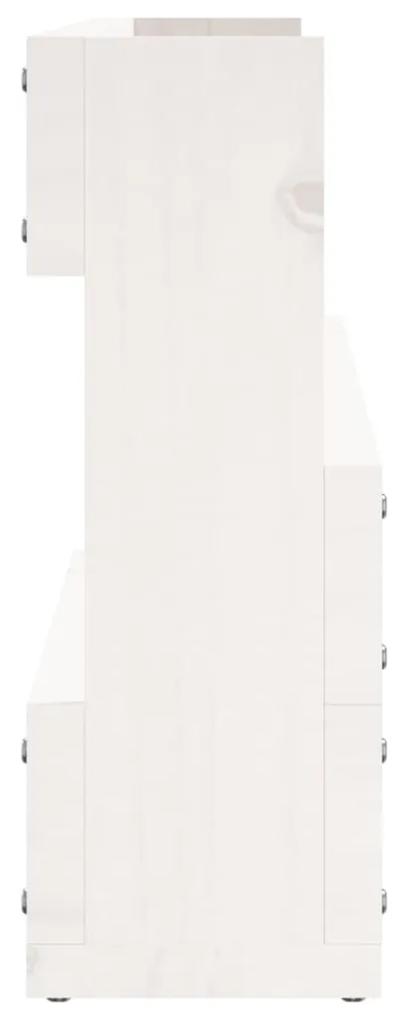 Sapateiras de parede 2 pcs 110x9x23 cm pinho maciço branco