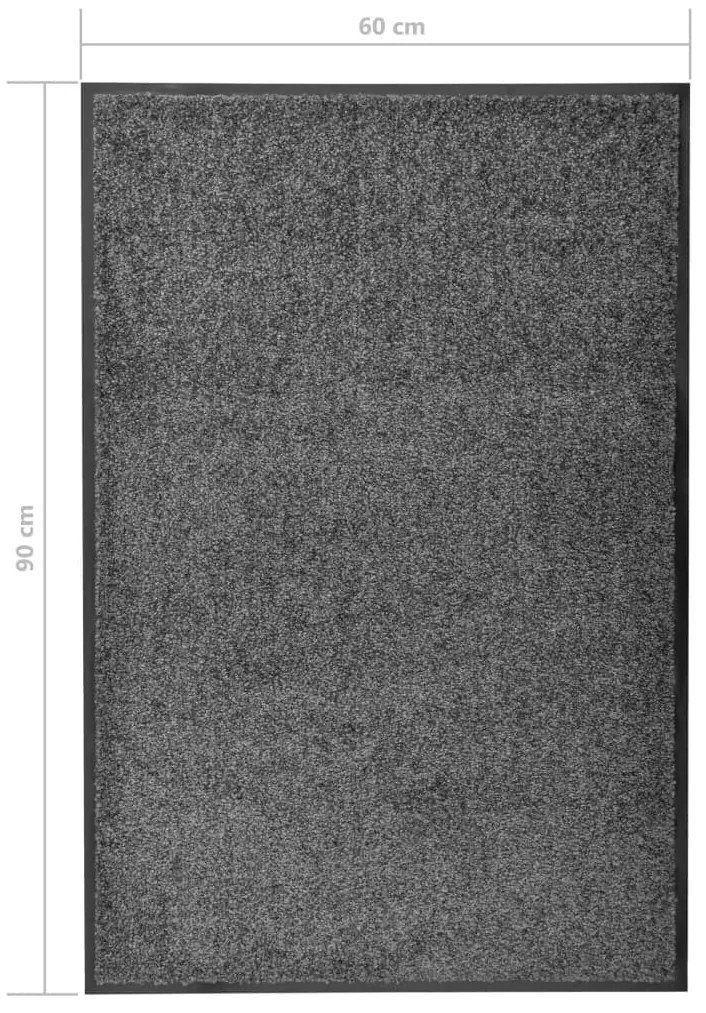 Tapete de porta lavável 60x90 cm antracite