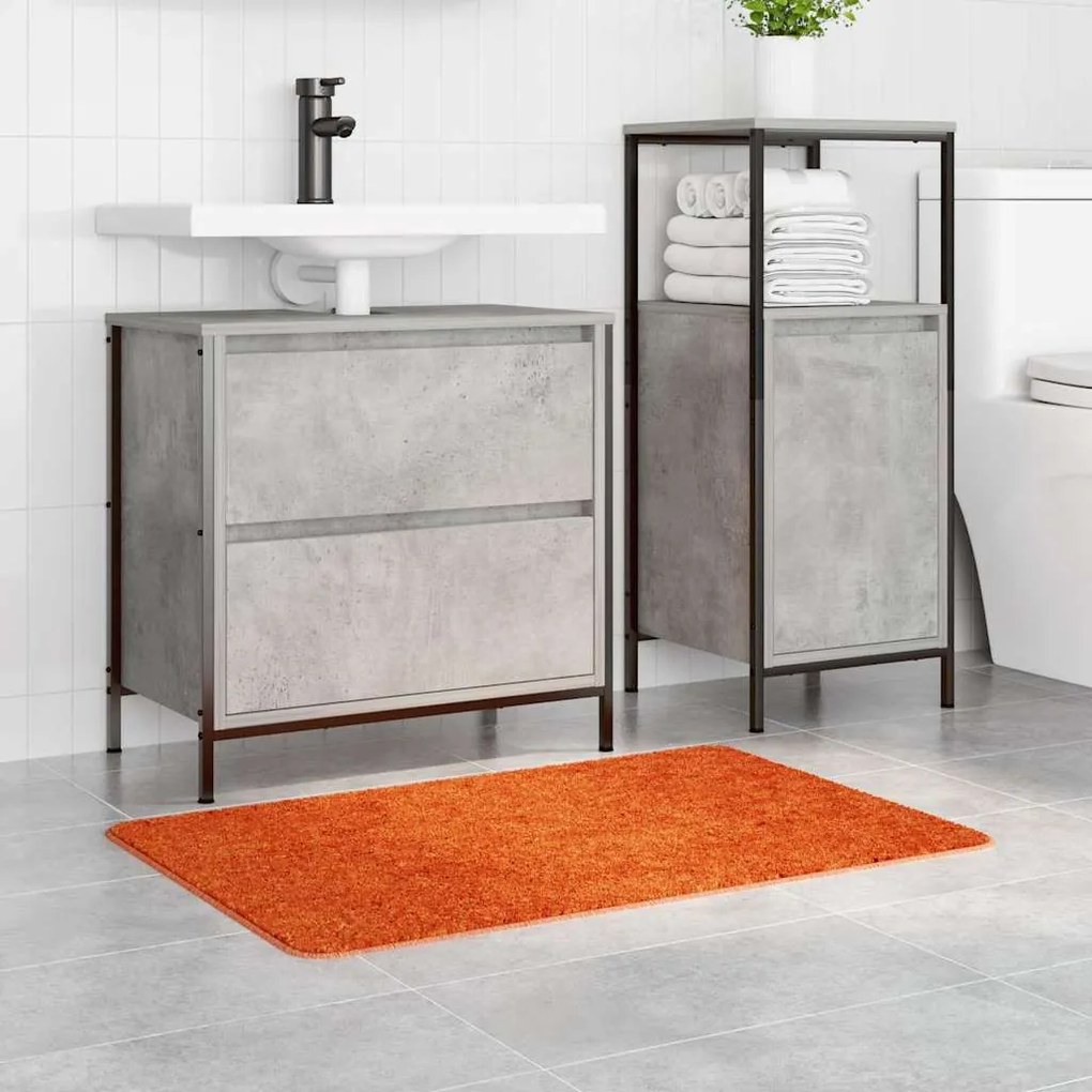 Tapete de Banho Retangular Laranja 60x90 cm Polipropileno Antiderrapan