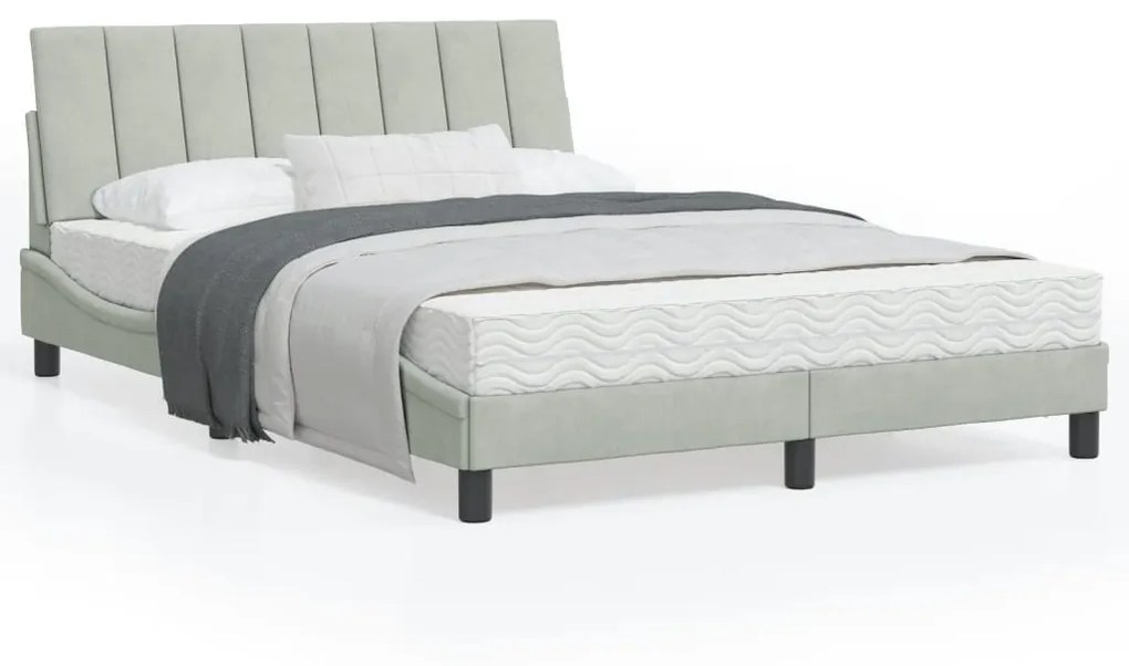 vidaXL Estrutura de cama sem colchão 120x200 cm veludo cinzento-claro