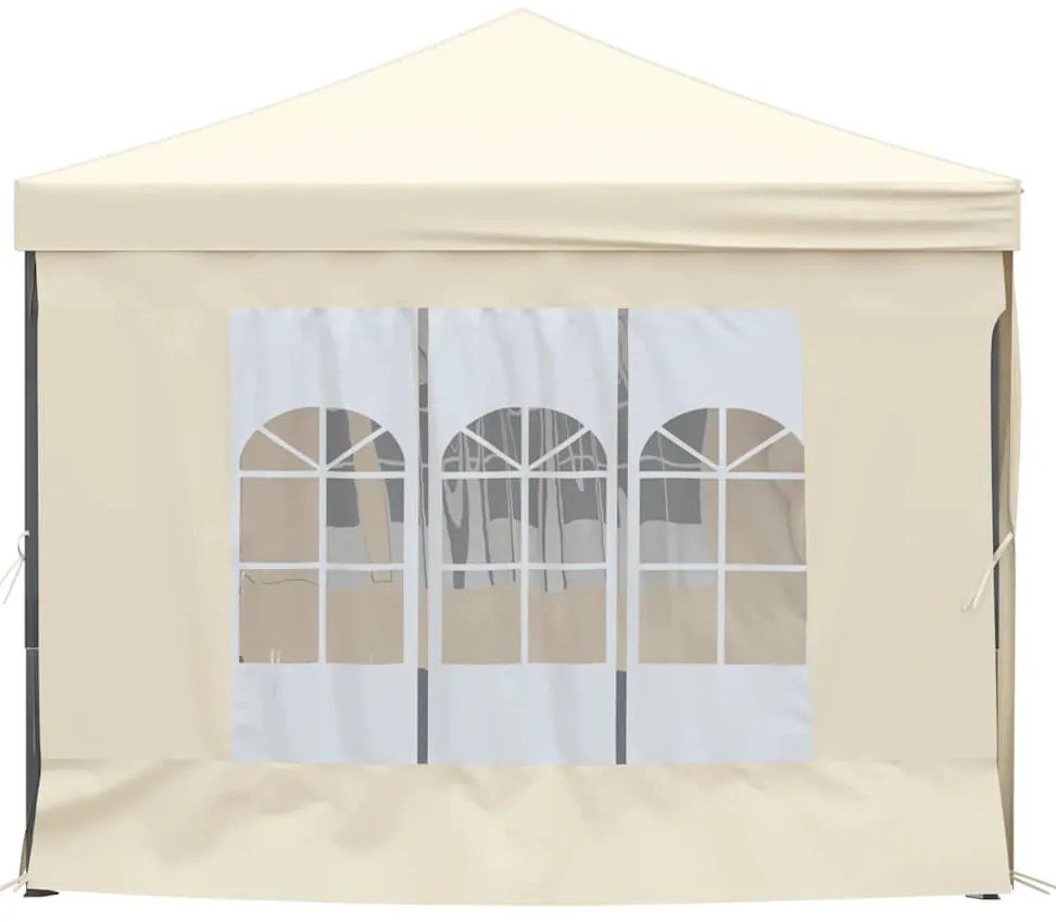 Tenda para festas dobrável com paredes laterais 3x6 m creme